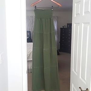 Abercrombie & Fitch Olive Green Tube Maxi Dress sz S